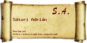 Sátori Adrián névjegykártya